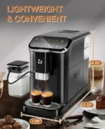 20 Bar Fully Automatic Espresso Machine With Grinder Milk Frother - Image 2