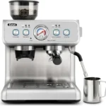 Commercial Grade Dual Boiler Espresso Machine, Integrated Coffee Grinder
