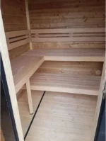 Leil Patio S Plus 4-Person Outdoor Cabin Sauna with Covered Porch - Image 4