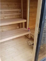 Leil Patio S Plus 4-Person Outdoor Cabin Sauna with Covered Porch - Image 5