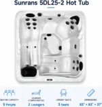 5 Person Hot Tub with Lounger | Sunrans 5DL25-2 Spa - Image 8
