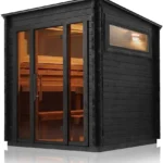 Scandinavian Boreal 6-Person Outdoor Cabin Sauna – ThermoWood, Glass Front