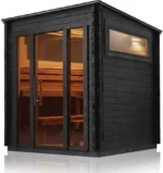 Scandinavian Boreal 6-Person Outdoor Cabin Sauna – ThermoWood, Glass Front