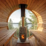 Scandinavian Solstice 6-Person Outdoor Barrel Sauna – ThermoWood - Image 2