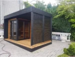 Leil Patio S Plus 4-Person Outdoor Cabin Sauna with Covered Porch - Image 3