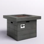 Rosia Square Concrete Propane Smokeless Fire Pit Table with Hidden Fuel Tank