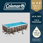 Coleman Rattan Rectangular Steel Frame Swimming Pool with Ladder, 16-ft x 8-ft x 48-in - Image 5