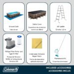Coleman Rattan Rectangular Steel Frame Swimming Pool with Ladder, 16-ft x 8-ft x 48-in - Image 6