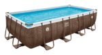 Coleman Rattan Rectangular Steel Frame Swimming Pool with Ladder, 16-ft x 8-ft x 48-in