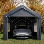 10 X 20ft Heavy Duty Carport, Portable Garage With Sidewalls, All Weather For Car, Storage & Tool Room, Grey - Image 2