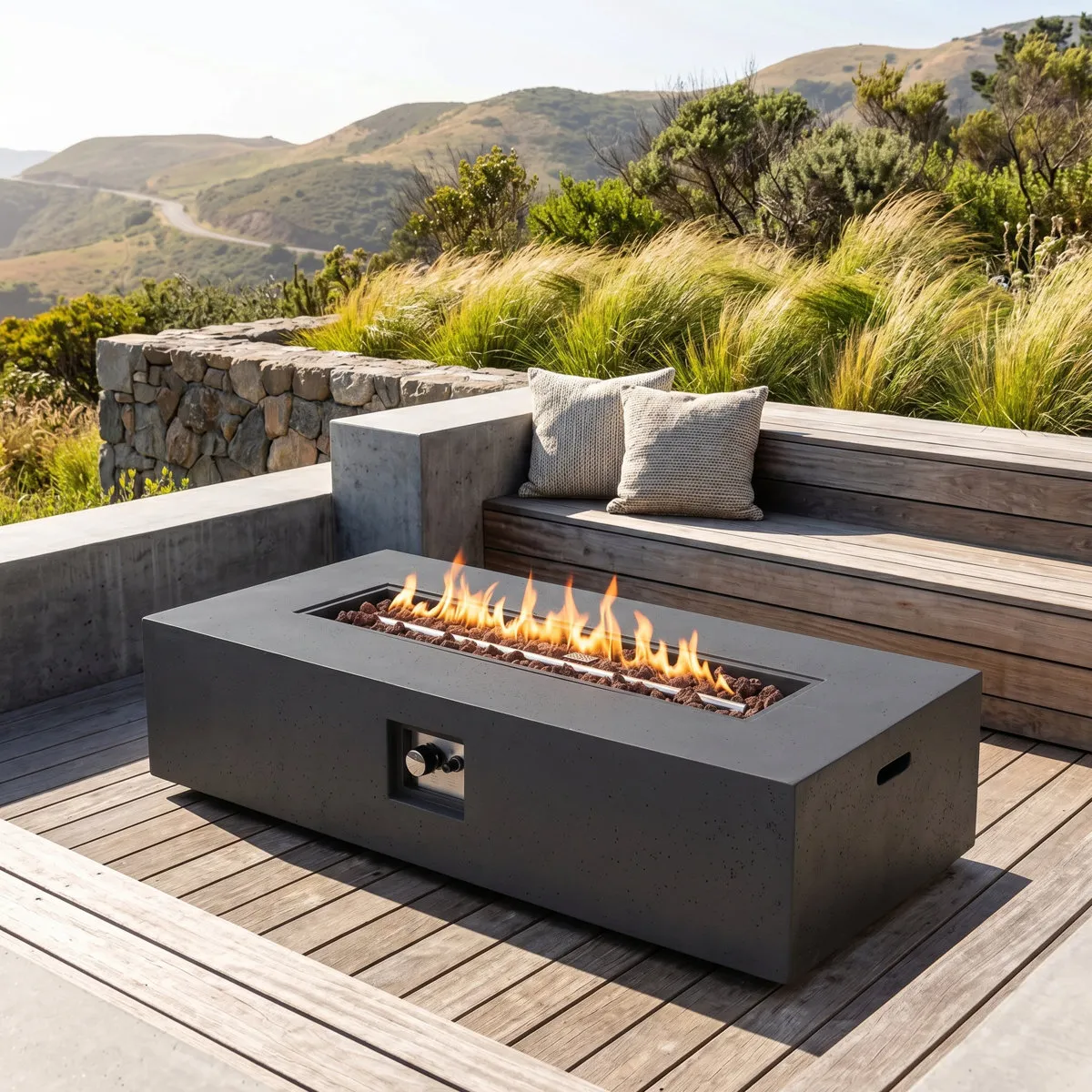 download (18) Oquendo Rectangle Magnesium Oxide Propane Outdoor Fireplace - Image 1