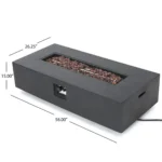 Oquendo Rectangle Magnesium Oxide Propane Outdoor Fireplace - Image 6