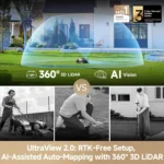 Mova Lidax Ultra 1000 Robotic Lawn Mower,dual Mapping,0.25acre, Visional Navigation,edge Cutting, Adjustable Cutting Height, Smart Obstacle Avoidance - Image 3