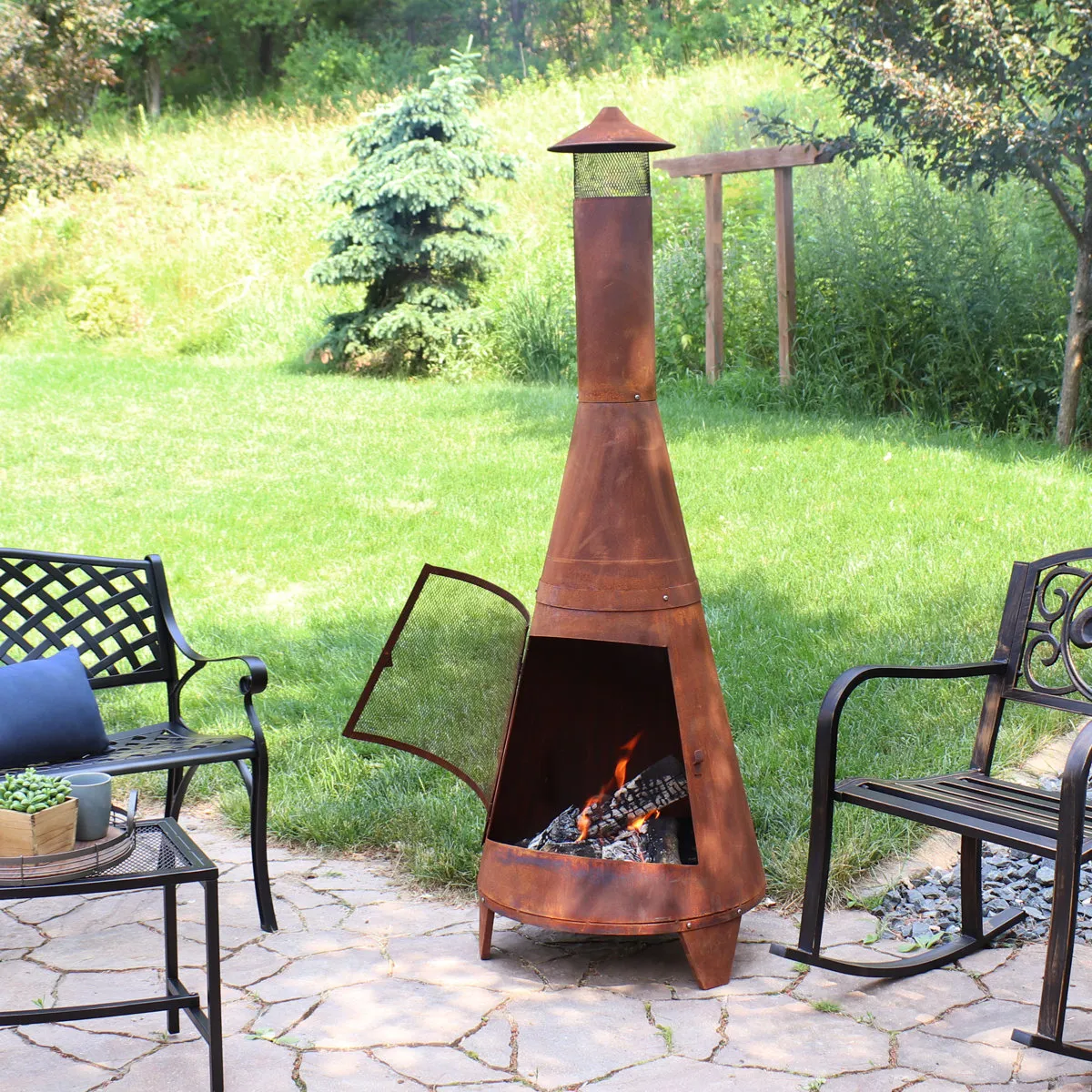 download - 2026-08-08T183442.312 70'' H x 23.5'' W Steel Wood Burning Outdoor Chiminea - Image 1