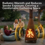 70'' H x 23.5'' W Steel Wood Burning Outdoor Chiminea - Image 6