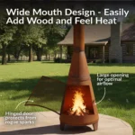 70'' H x 23.5'' W Steel Wood Burning Outdoor Chiminea - Image 4