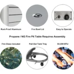 Baecher Aluminum Propane Outdoor Fire Pit Table - Image 4