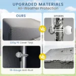 10 X 20ft Heavy Duty Carport, Portable Garage With Sidewalls, All Weather For Car, Storage & Tool Room, Grey - Image 5