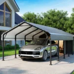 12 Ft. W X 20 Ft. D Heavy Duty Carport with Galvanized Steel Roof