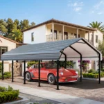 12 Ft. W X 20 Ft. D Heavy Duty Carport with Galvanized Steel Roof - Image 3