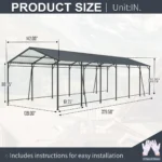12x32 Metal Heavy Duty Carport with Galvanized Steel Roof and Frame - Image 7