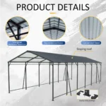 12x32 Metal Heavy Duty Carport with Galvanized Steel Roof and Frame - Image 5