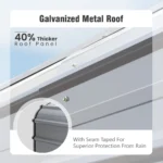 12 x 20 Ft Heavy Duty Carport with Galvanized Steel Roof - Image 4