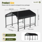 10 Ft. W X 15 Ft. D Heavy Duty Carport - Image 8