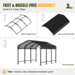 10 Ft. W X 15 Ft. D Heavy Duty Carport - Image 6