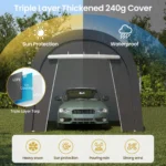 10' x 15' All Weather Domed Carport with 4 Cloth Bags - Image 4
