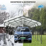12x32 Metal Heavy Duty Carport Outdoor Canopy  - Image 3