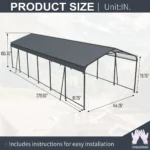12x32 Metal Heavy Duty Carport Outdoor Canopy  - Image 4