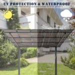 10×10 Metal Carport Canopy with Sloped PC Roof Outdoor Storage Shelter - Image 3