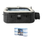 Intex Intex PureSpa Plus 6 Person Inflatable Square Hot Tub w/ 140 AirJets