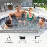 Intex Intex PureSpa Plus 6 Person Inflatable Square Hot Tub w/ 140 AirJets - Image 2