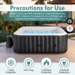 Costway Rectangular Blowup Pool Hottub 4-6 Person - Image 3