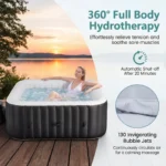 Costway Rectangular Blowup Pool Hottub 4-6 Person - Image 5