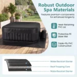 Costway Rectangular Blowup Pool Hottub 4-6 Person - Image 4