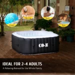 Co-Z Portable Inflatable Hot Tub W 120 Jets For Sauna Therapeutic Baths & More 5x5x2 Ft. (1.5x1.5x0.65 M) - Image 7