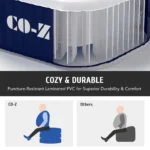 Co-Z Portable Inflatable Hot Tub W 120 Jets For Sauna Therapeutic Baths & More 5x5x2 Ft. (1.5x1.5x0.65 M) - Image 5