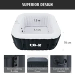 Co-Z Portable Inflatable Hot Tub W 120 Jets For Sauna Therapeutic Baths & More 5x5x2 Ft. (1.5x1.5x0.65 M) - Image 2