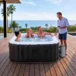 4 Person Inflatable Hot Tub Outdoor Portable Spa with Air Jets Pump Filter FBT-S4EB-US-BNWF-1 - Image 3