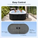 4 Person Inflatable Hot Tub Outdoor Portable Spa with Air Jets Pump Filter FBT-S4EB-US-BNWF-1 - Image 8