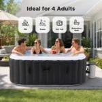 4 Person Inflatable Hot Tub Outdoor Portable Spa with Air Jets Pump Filter FBT-S4EB-US-BNWF-1 - Image 6