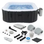 4 Person Inflatable Hot Tub Outdoor Portable Spa with Air Jets Pump Filter FBT-S4EB-US-BNWF-1 - Image 2
