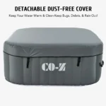 Co-Z Spa Gonflable De 5 Pi Pour 4 Personnes Avec Jets De Massage Et Tous Les Accessoires Gris Gris 5x5ft - Image 2