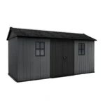Keter Newton Plus Durable Resin Outdoor Storage Shed With Floor and Double Doors for Garden - 7.5 ft. x 15 ft. - Image 2