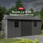 Keter Newton Plus Durable Resin Outdoor Storage Shed With Floor and Double Doors for Garden - 7.5 ft. x 15 ft. - Image 4