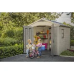 Keter Factor 8x8 ft. Durable Resin Outdoor Storage Shed With Floor - Image 3
