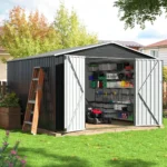 10 ft. W x 10 ft. D Outdoor Metal Storage Shed with Reinforced Steel Frame